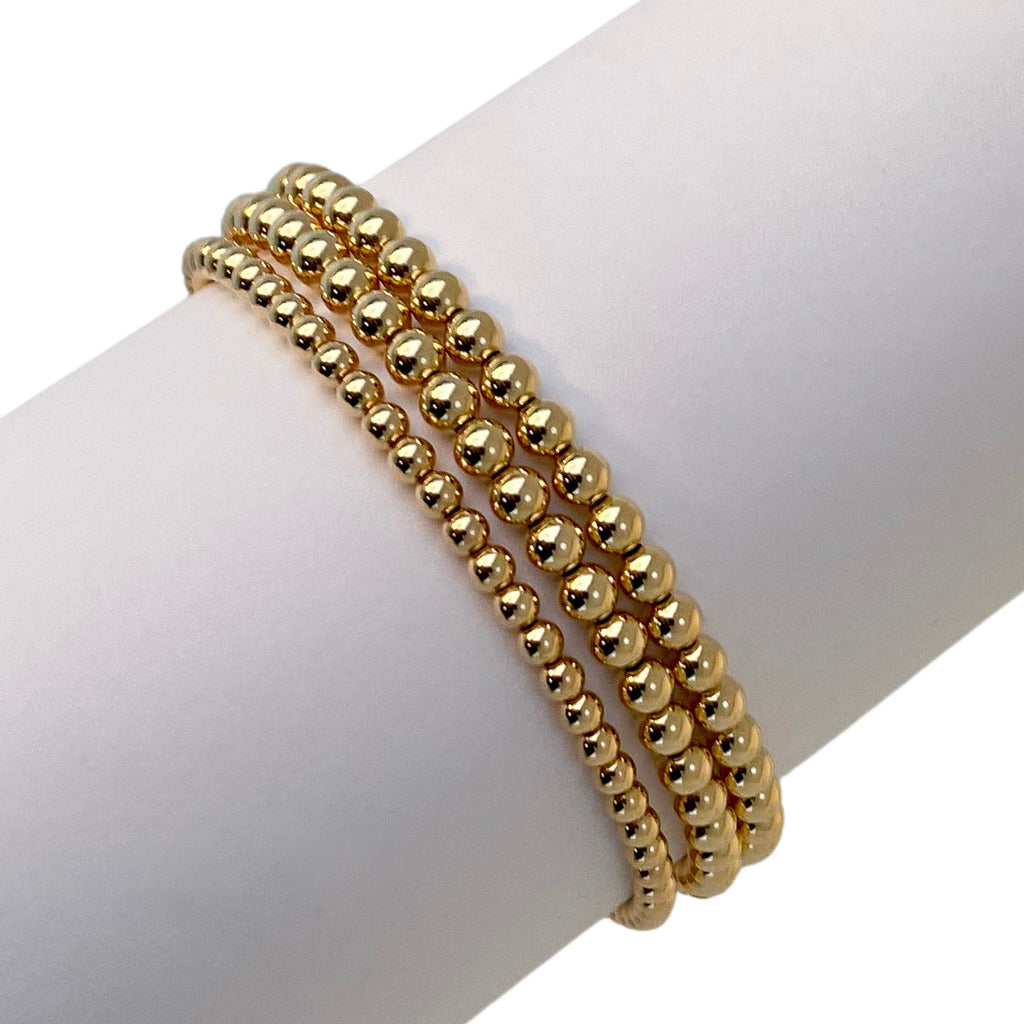 Gold Filled Bead Bracelet 4mm Beads - XO Hanalei – xohanalei